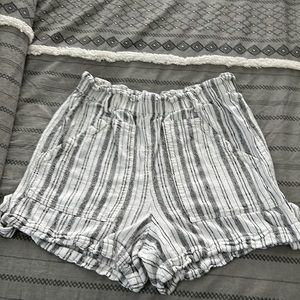 Black and white striped short